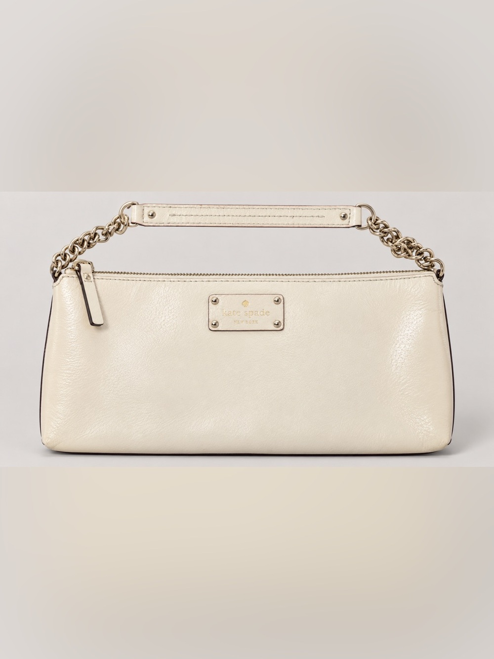 Kate Spade Cream Leather Chain-Strap Shoulder Bag